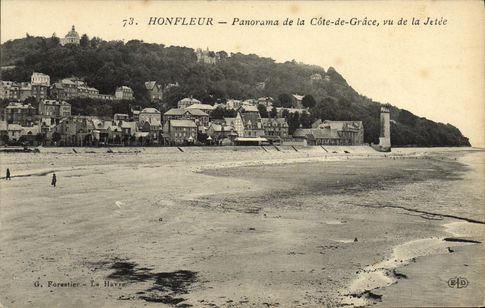 CPA Honfleur Panorama de la Cote de Grace vu de la jetee