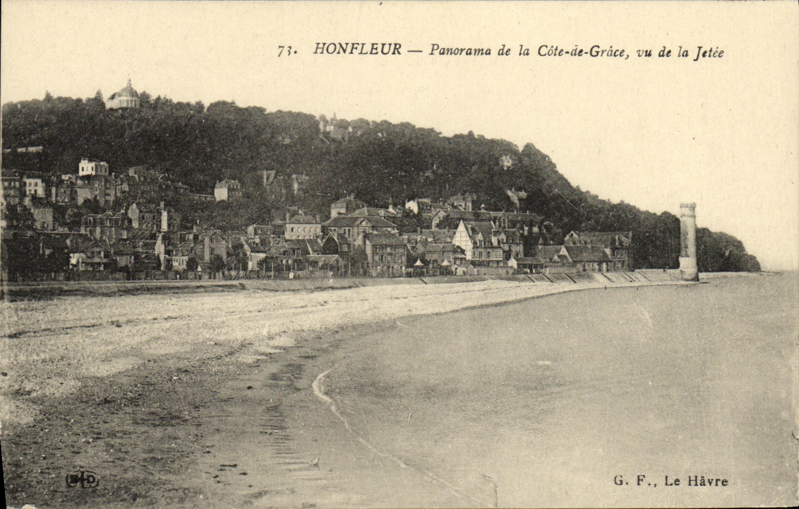 CPA Honfleur Panorama de la Cote de Grace Vu de la jetee
