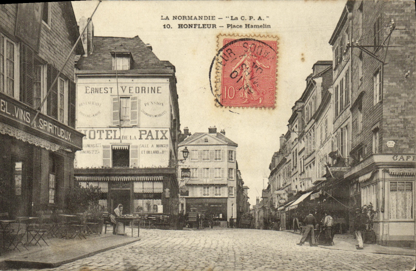 POSTAL Honfleur de la VENDIMIA el lugar de Hamelin