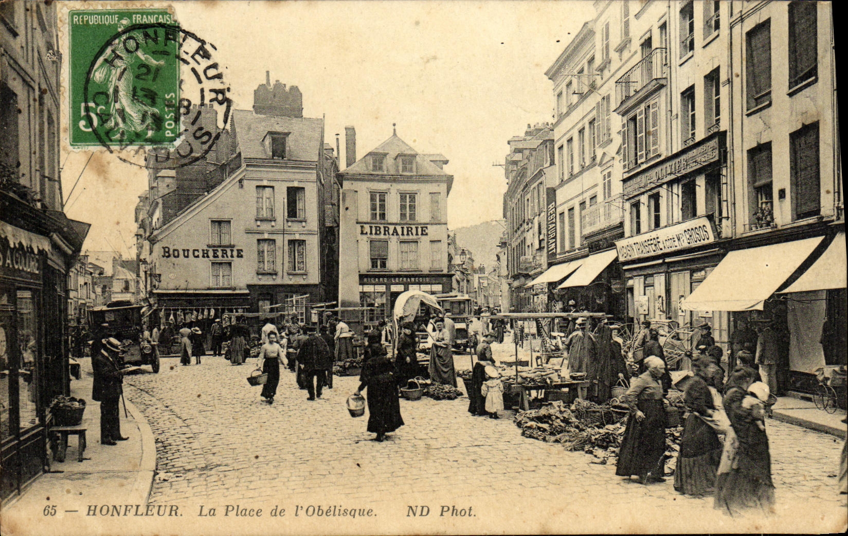 POSTAL Honfleur de la VENDIMIA el lugar de L obelisco