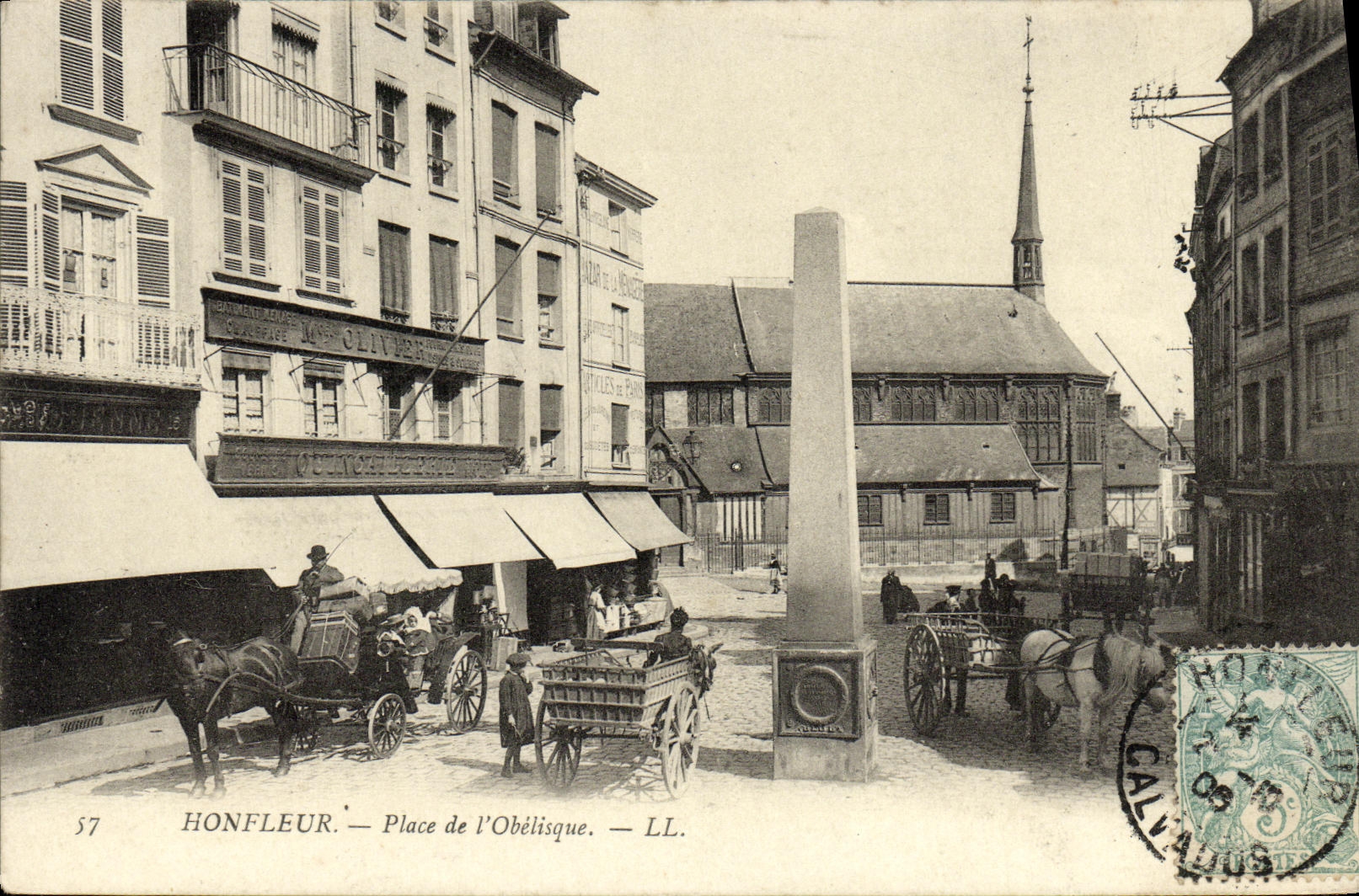 POSTAL Honfleur de la VENDIMIA el lugar de L Obelique