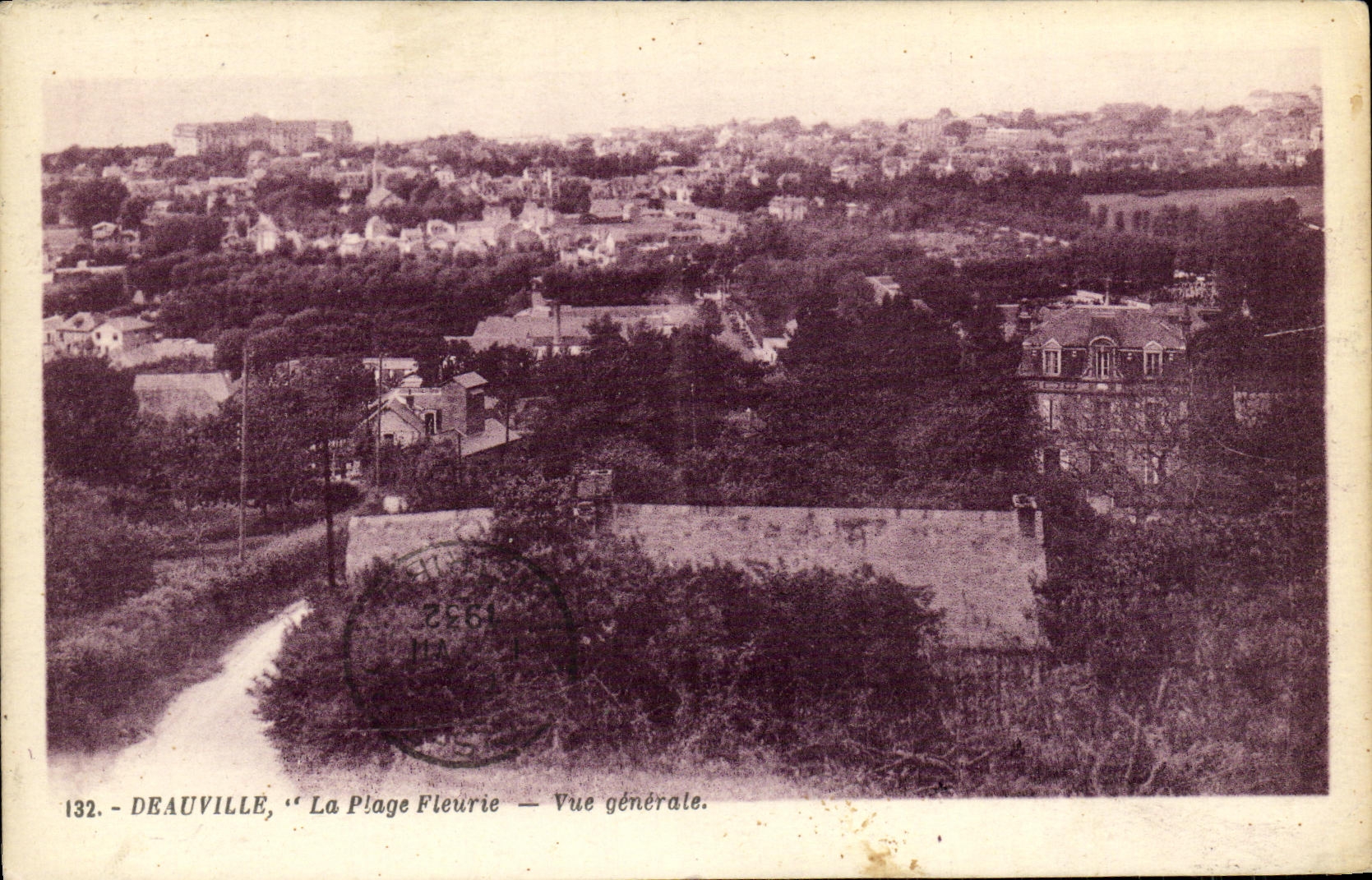 VINTAGE POSTCARD Deauville the Beach View