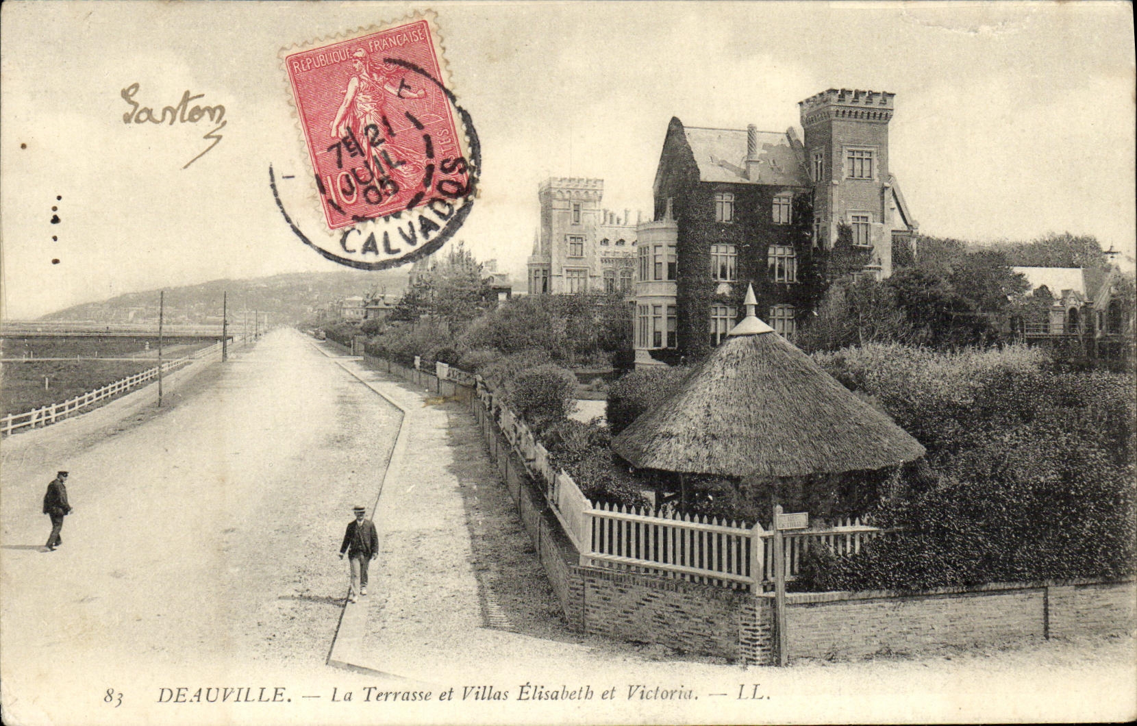 VINTAGE POSTCARD Deauville the Terrace and Villas Elisabeth and Victoria