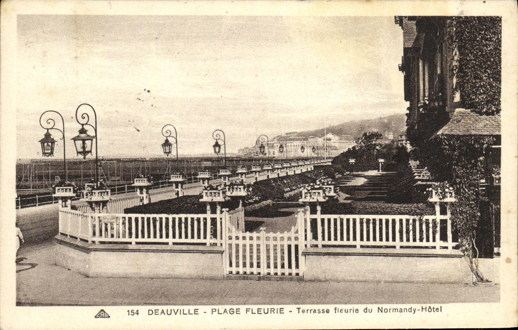 CPA Deauville Plage Fleurie Terrasse fleurie du Normandy Hotel