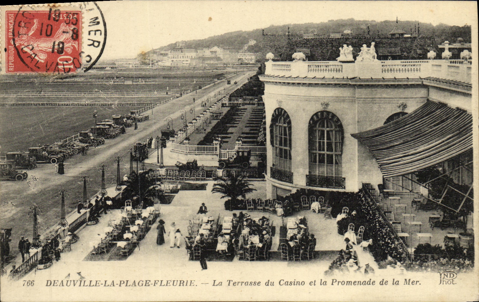 VINTAGE POSTCARD Deauville the Flowered Beach the Terrace of the Casino and the Walk of the Sea