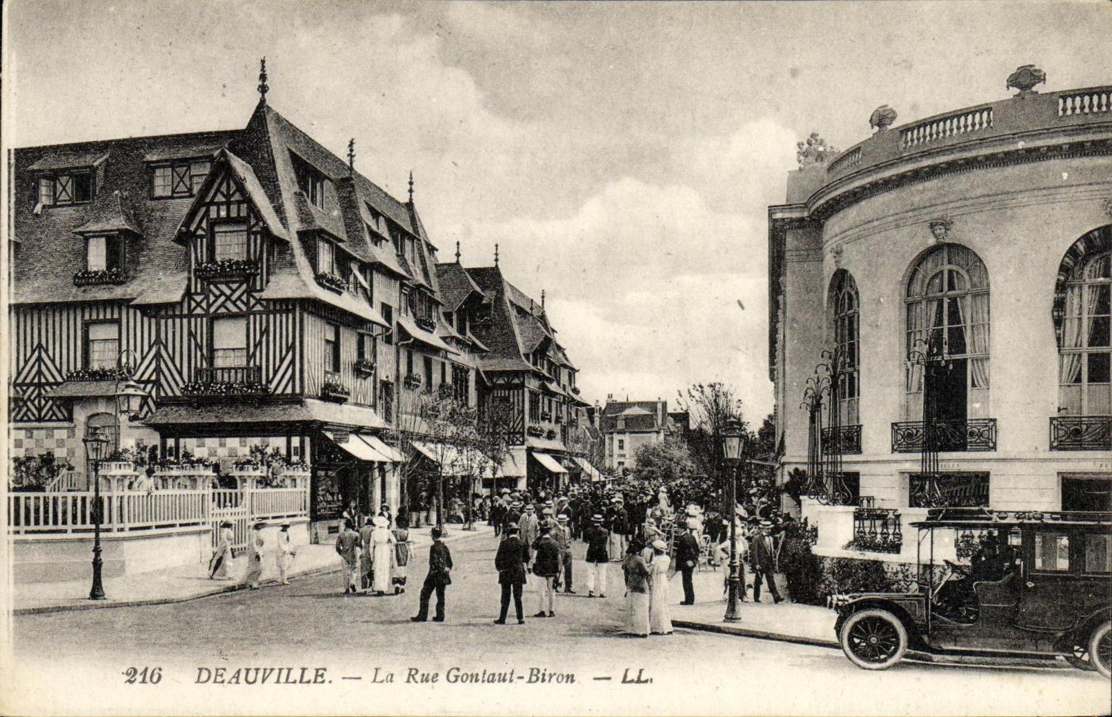 VINTAGE POSTCARD Deauville the Street Gontaut Brion