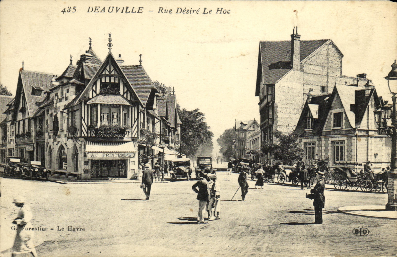 VINTAGE POSTCARD Deauville Street Desired Hoc Store in Spring