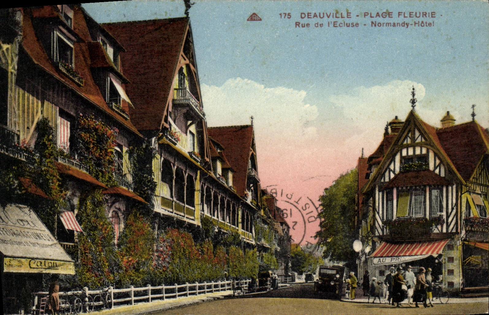 CPA Deauville Plage Fleurie Rue de l Ecluse Normandy Hotel Magasin au Printemps