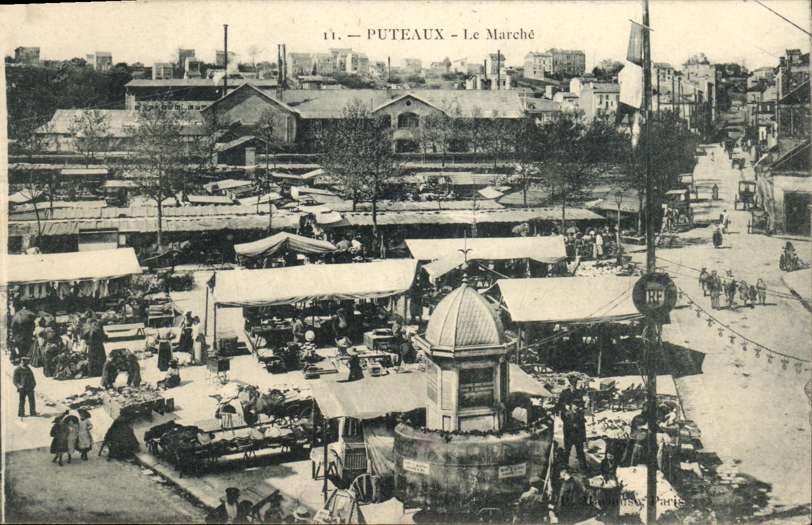 TAPA del mercado de Puteaux de la POSTAL de la VENDIMIA