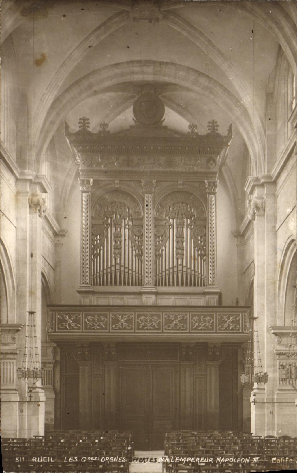 El organo de Rueil de la POSTAL de la VENDIMIA ofrecio por L emperador Napoleon III