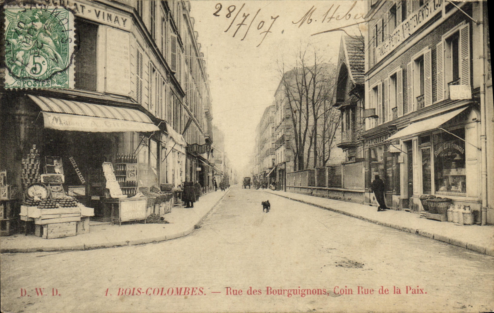 CPA Bois Colombes Rue des Bourguignons Coin Rue de la Paix