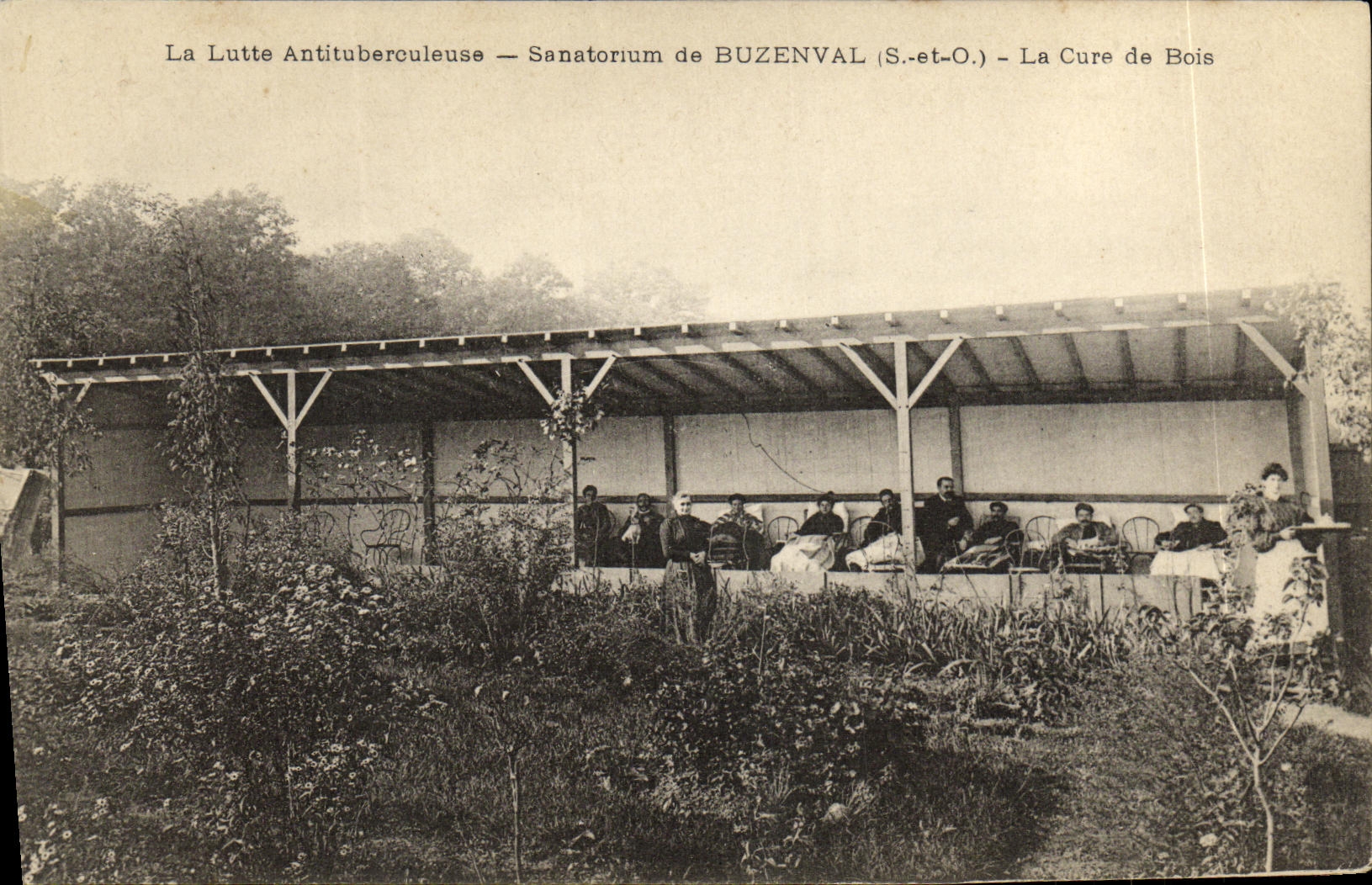 VINTAGE POSTCARD the Fight Antituberculeuse Sanatorium of Buzenval the Wood Cure