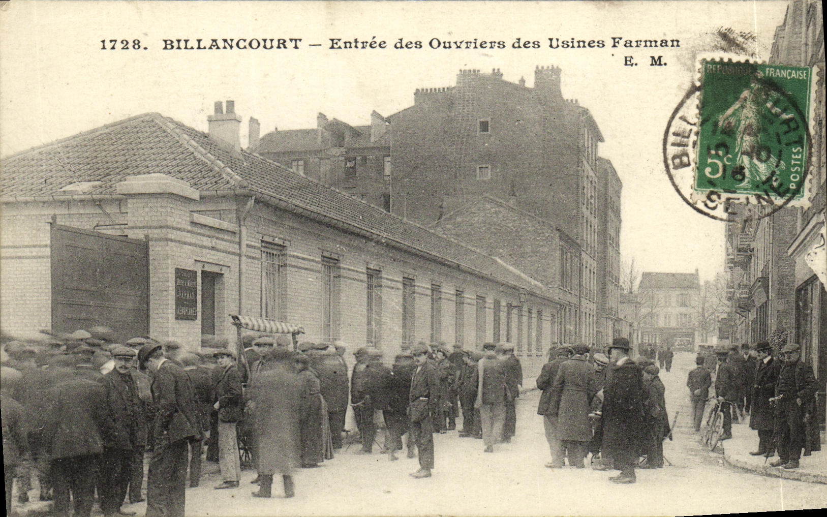 POSTAL Billancourt de la VENDIMIA entrado de los trabajadores de la TAPA de Farman de las fabricas