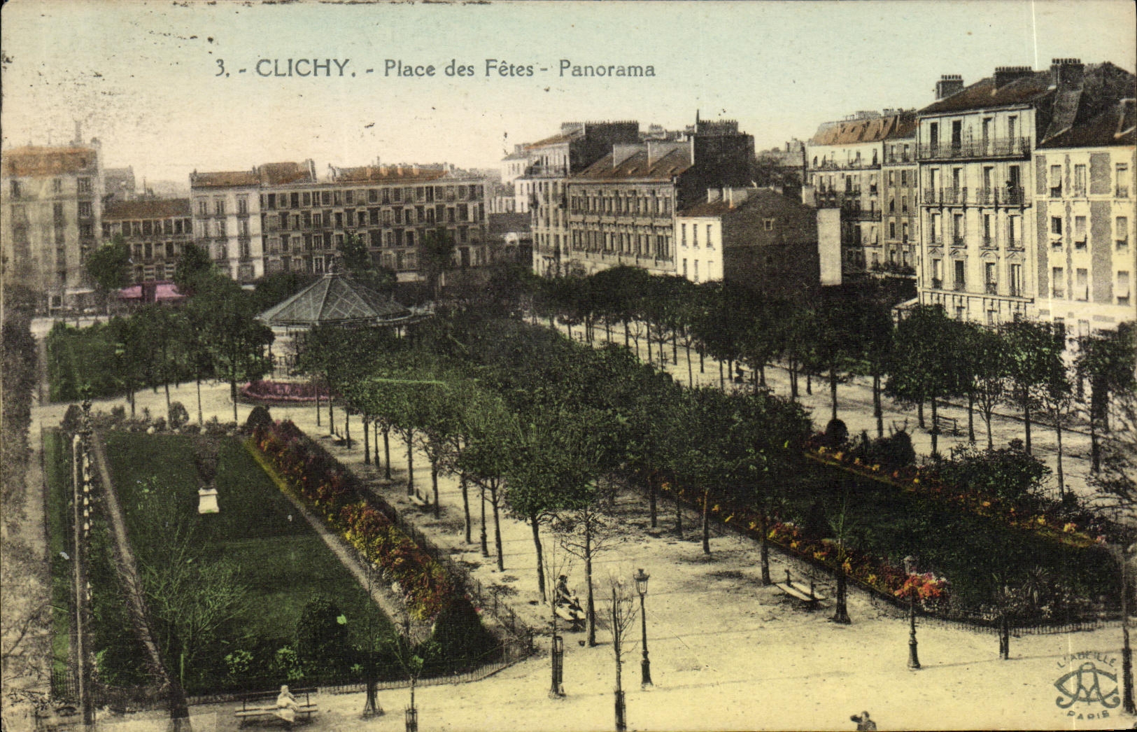 CPA Clichy Place des Fetes Panorama