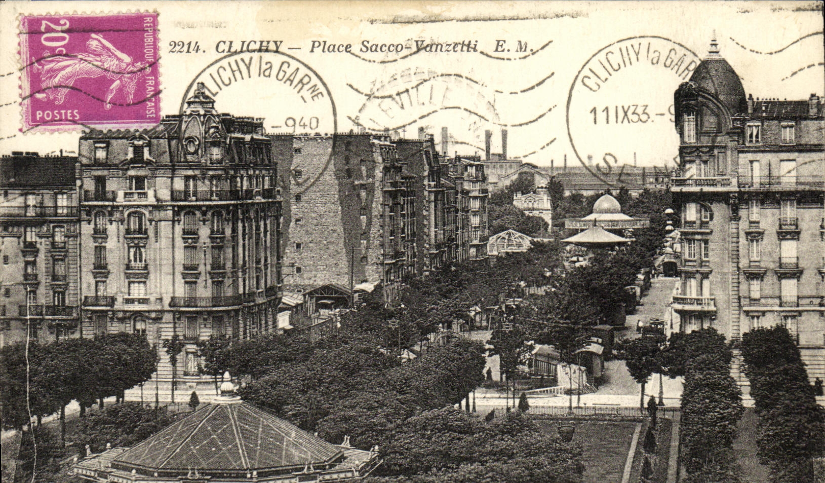 CPA Clichy Place Sacco Vanzetti