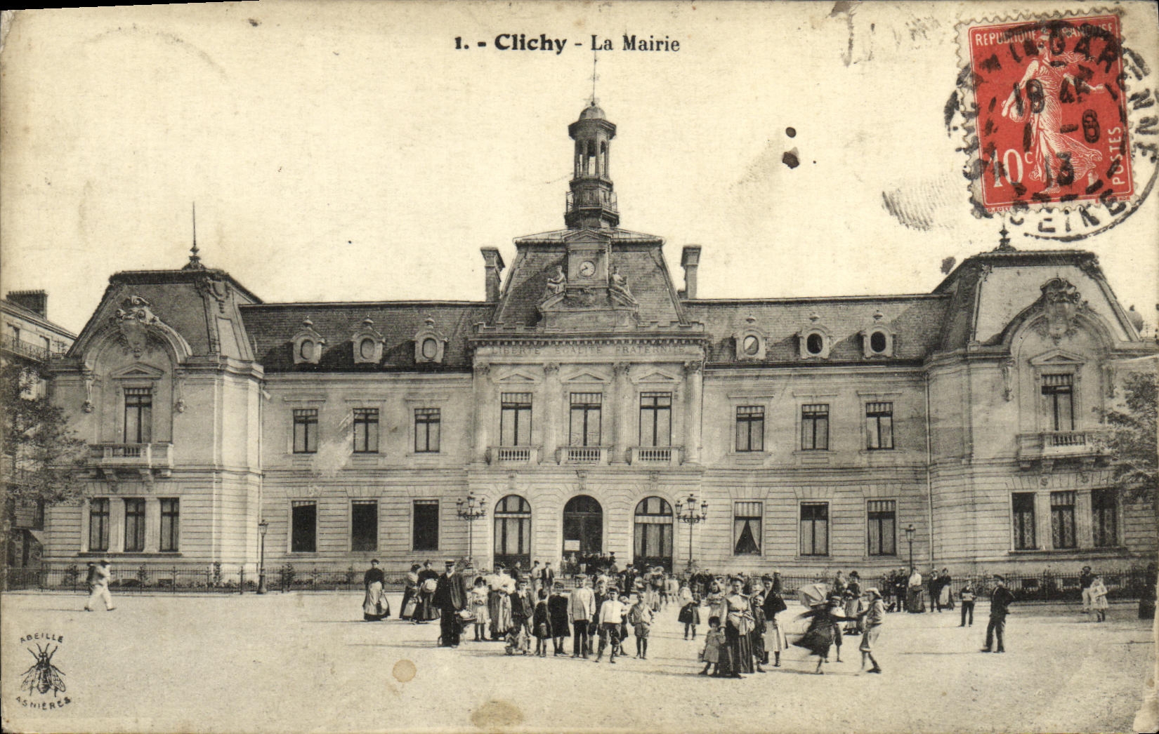 POSTAL Clichy de la VENDIMIA el ayuntamiento