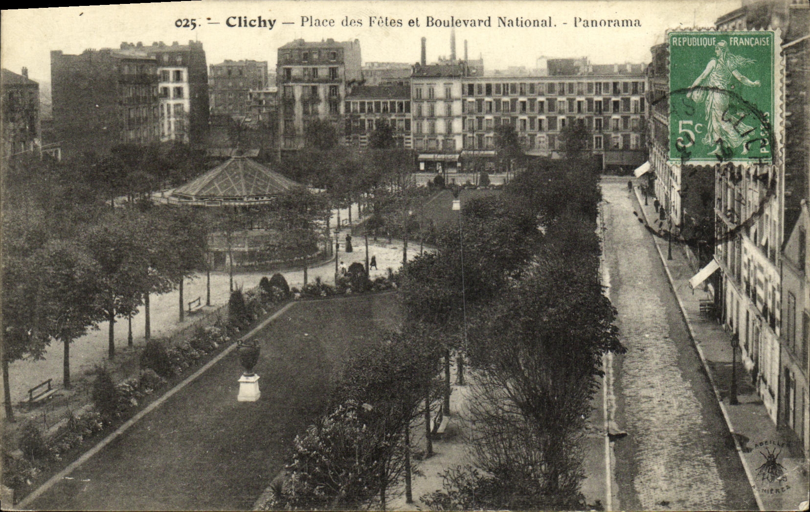 CPA Clichy Place des Fetes et Boulevard National Panorama