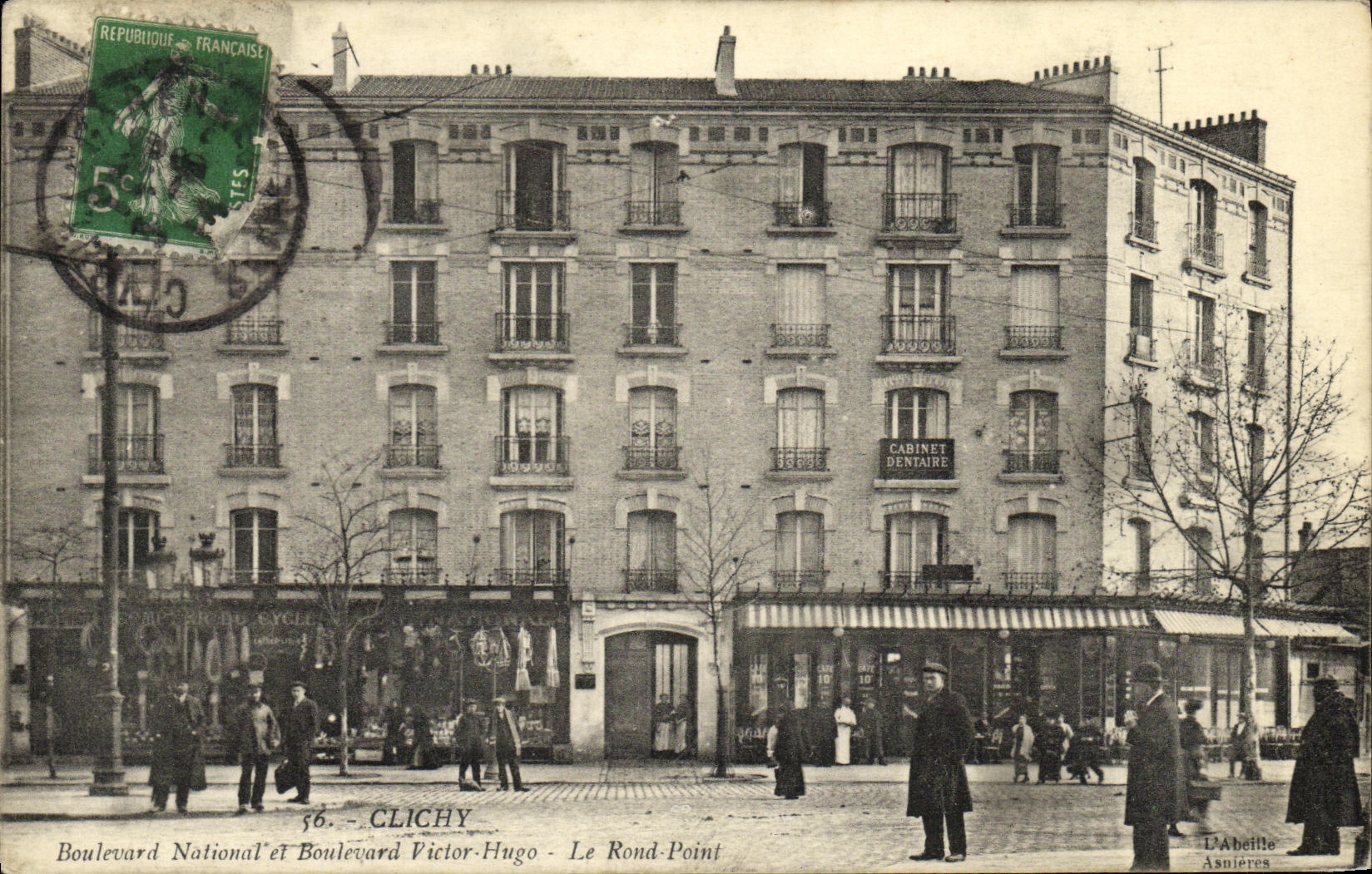 CPA Clichy Boulevard National et Boulevard Victor Hugo Le Rond Point