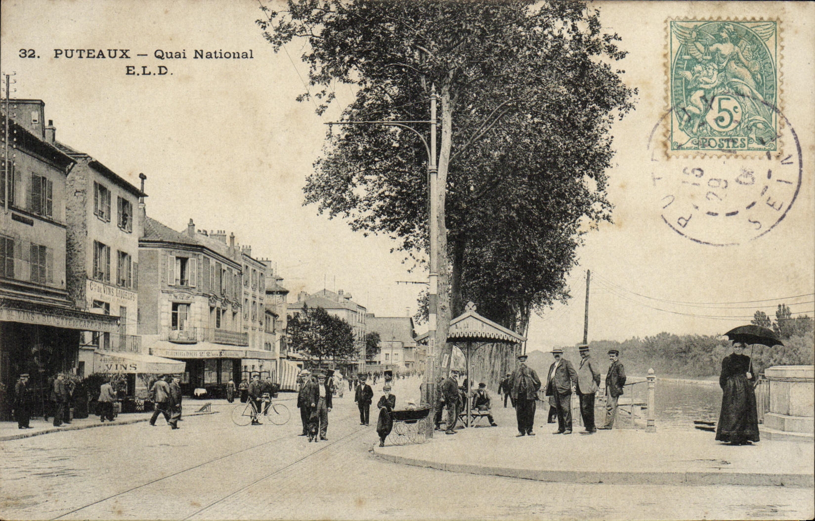 Nacional Quay de Puteaux de la POSTAL de la VENDIMIA
