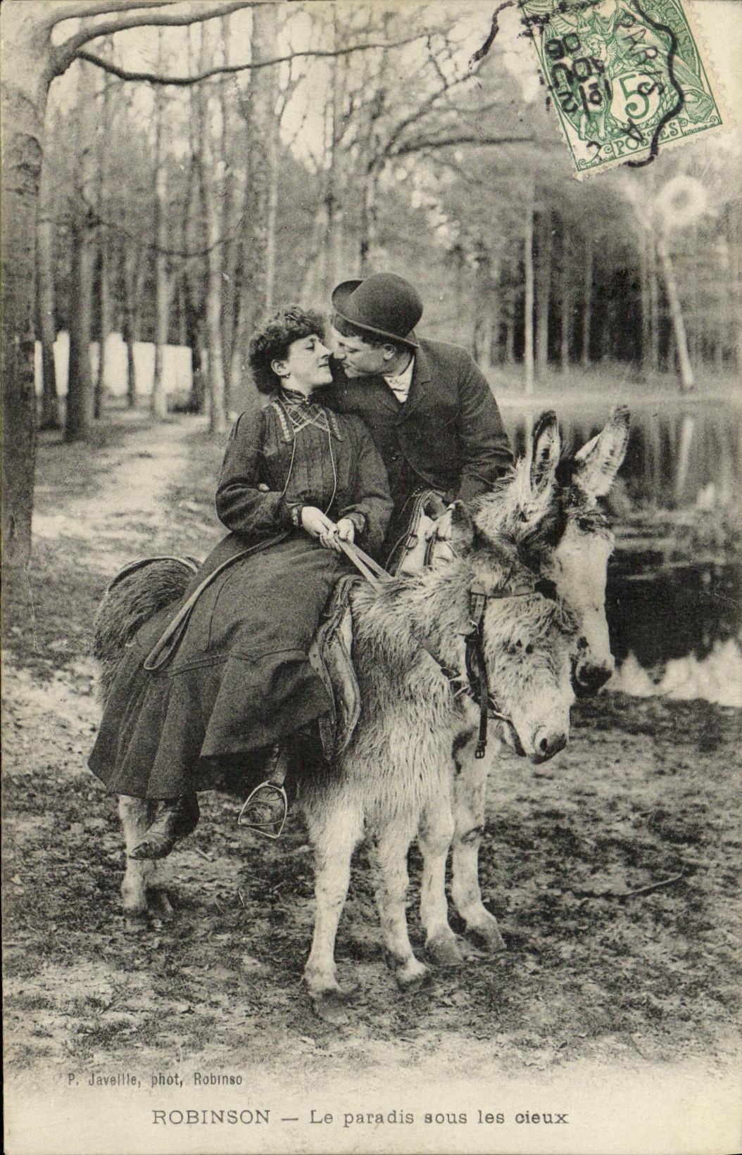 POSTAL Robinson de la VENDIMIA que el paraiso debajo de los asnos de los cielos REMATA