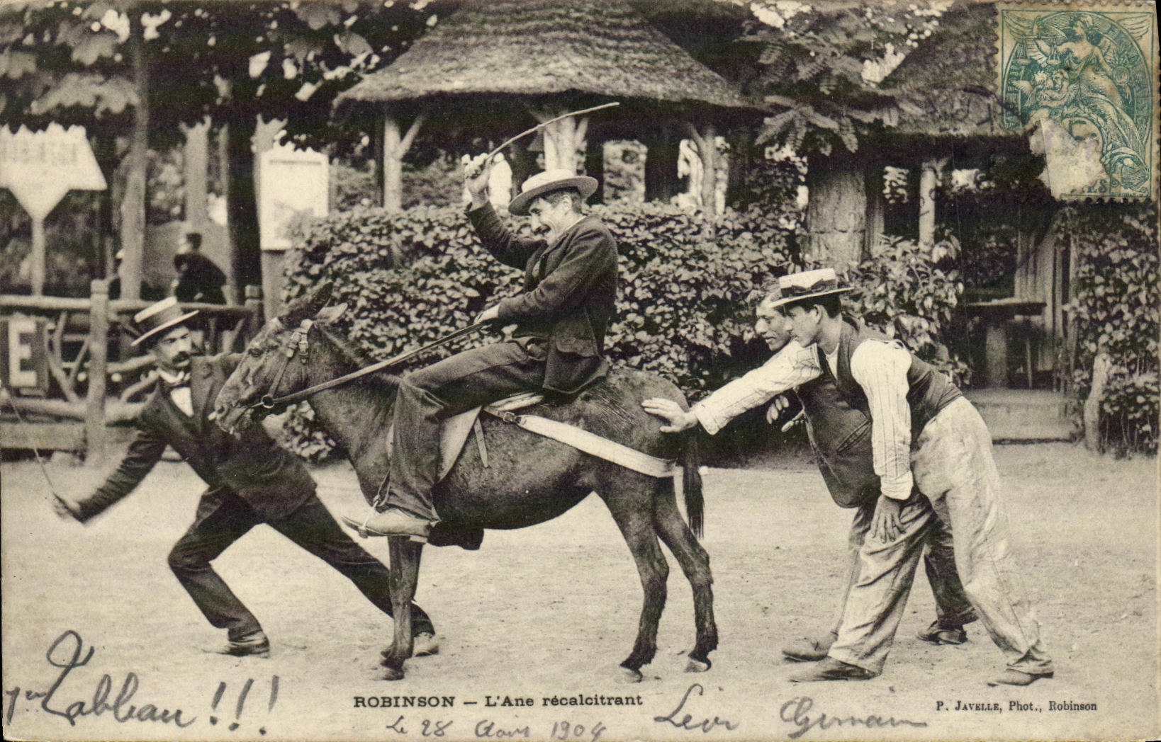 POSTAL Robinson L asno recalcitrante de la VENDIMIA del asno