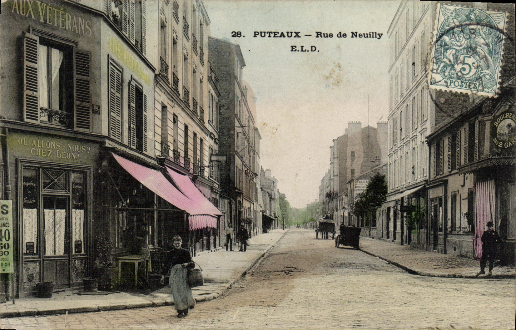 Calle de Puteaux de la POSTAL de la VENDIMIA de Neuilly