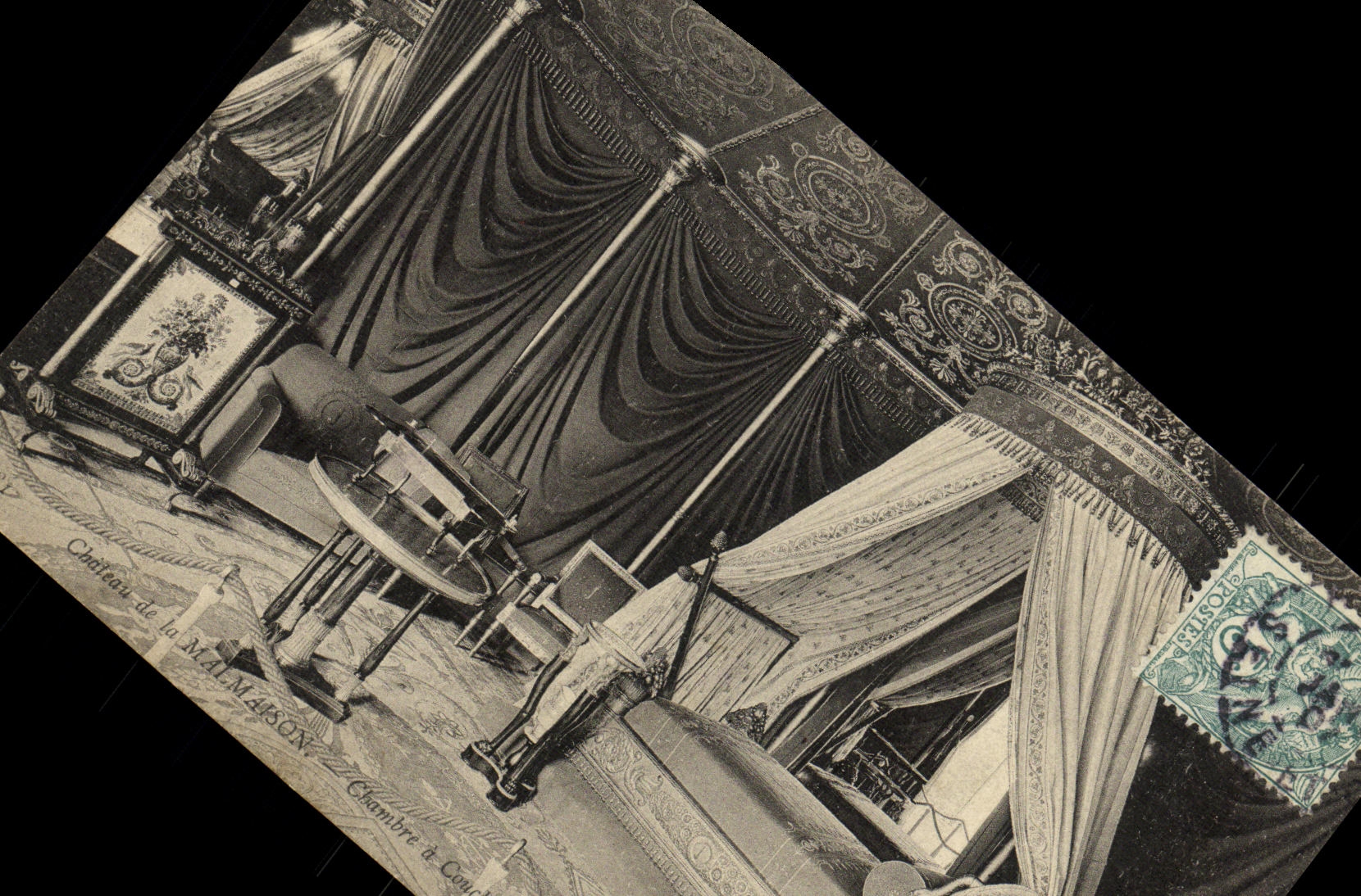 VINTAGE POSTCARD Castle of Malmaison Chambre has to lay down L Josephine empress of Napoleon