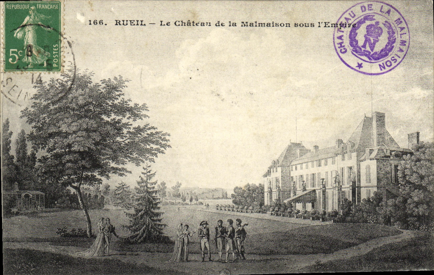 VINTAGE POSTCARD Rueil the Castle of Malmaison under L Worsens