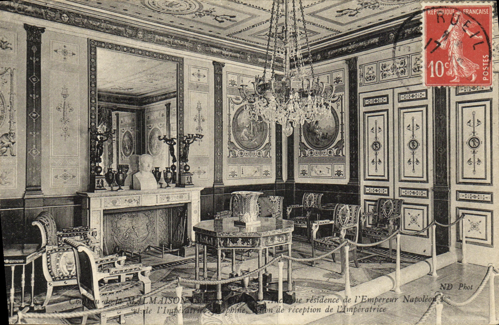 VINTAGE POSTCARD Castle of Malmaison reception room of L Josephine empress