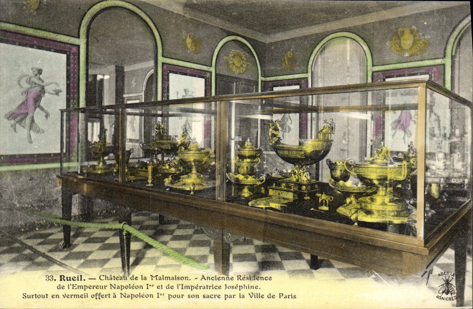 VINTAGE POSTCARD Rueil Castle of Malmaison Old Residence of L Napoleon emperor 1st Especially in vermeil