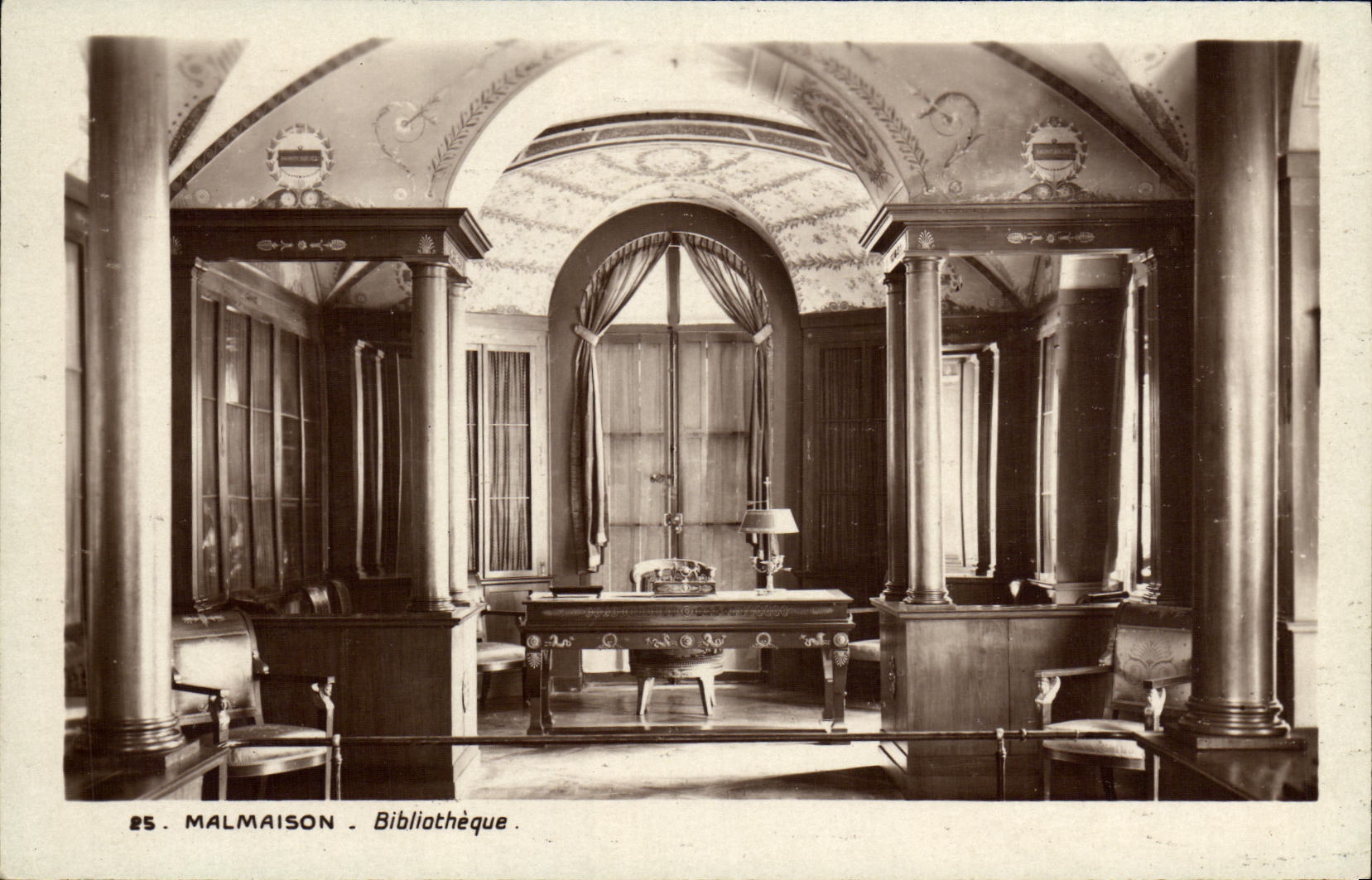 VINTAGE POSTCARD Malmaison Library