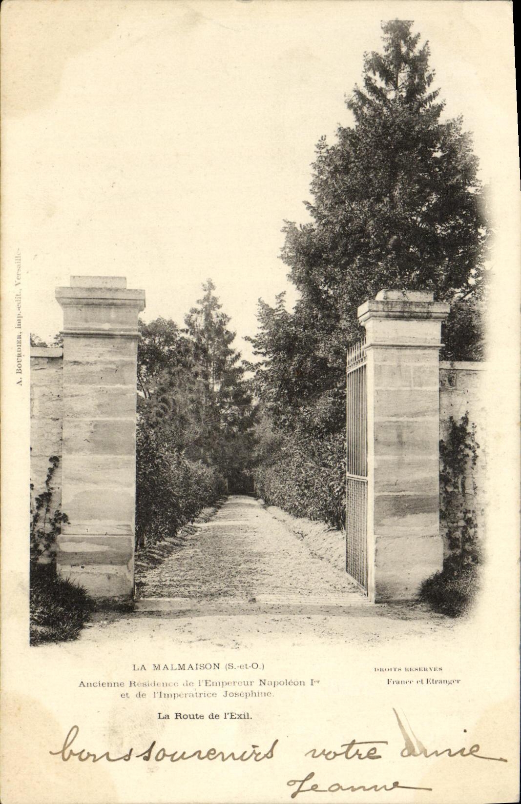 VINTAGE POSTCARD Malmaison Napoleon 1st