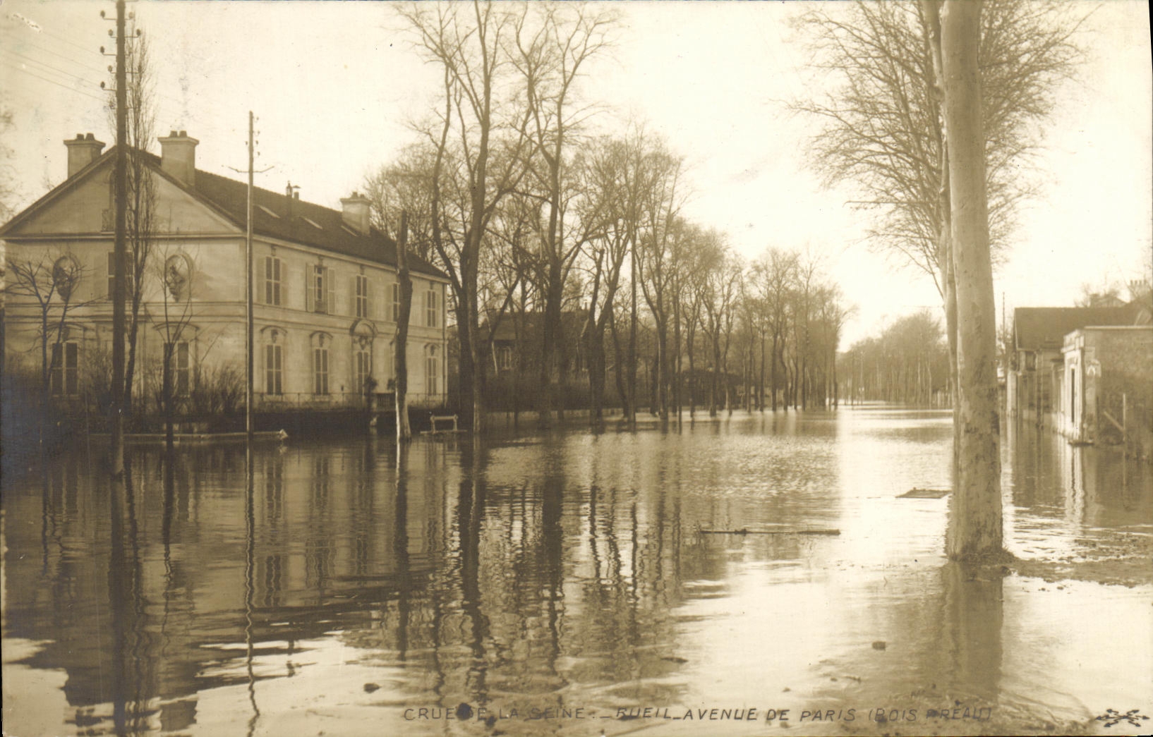 VINTAGE POSTCARD Believed of the Seine Rueil Avenue of Paris