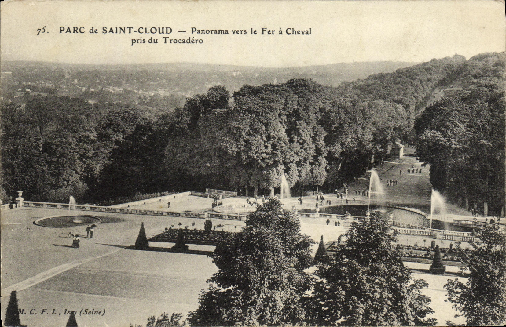 POSTAL Parc de la VENDIMIA Saint del panorama de la nube hacia la herradura tomada de Trocadero