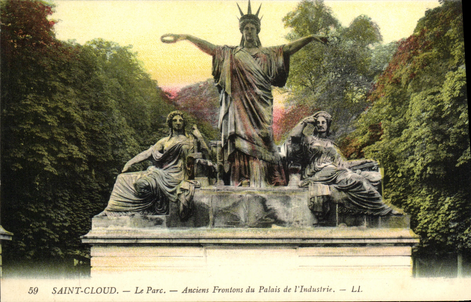 Parque de la POSTAL de la VENDIMIA de nube Saint los viejos frontones del parque del paladar de L industria