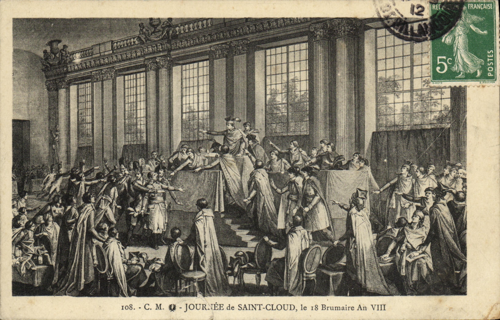 CPA Parc de Saint Cloud Le Parc Anciens Frontons du Palais de L Industrie