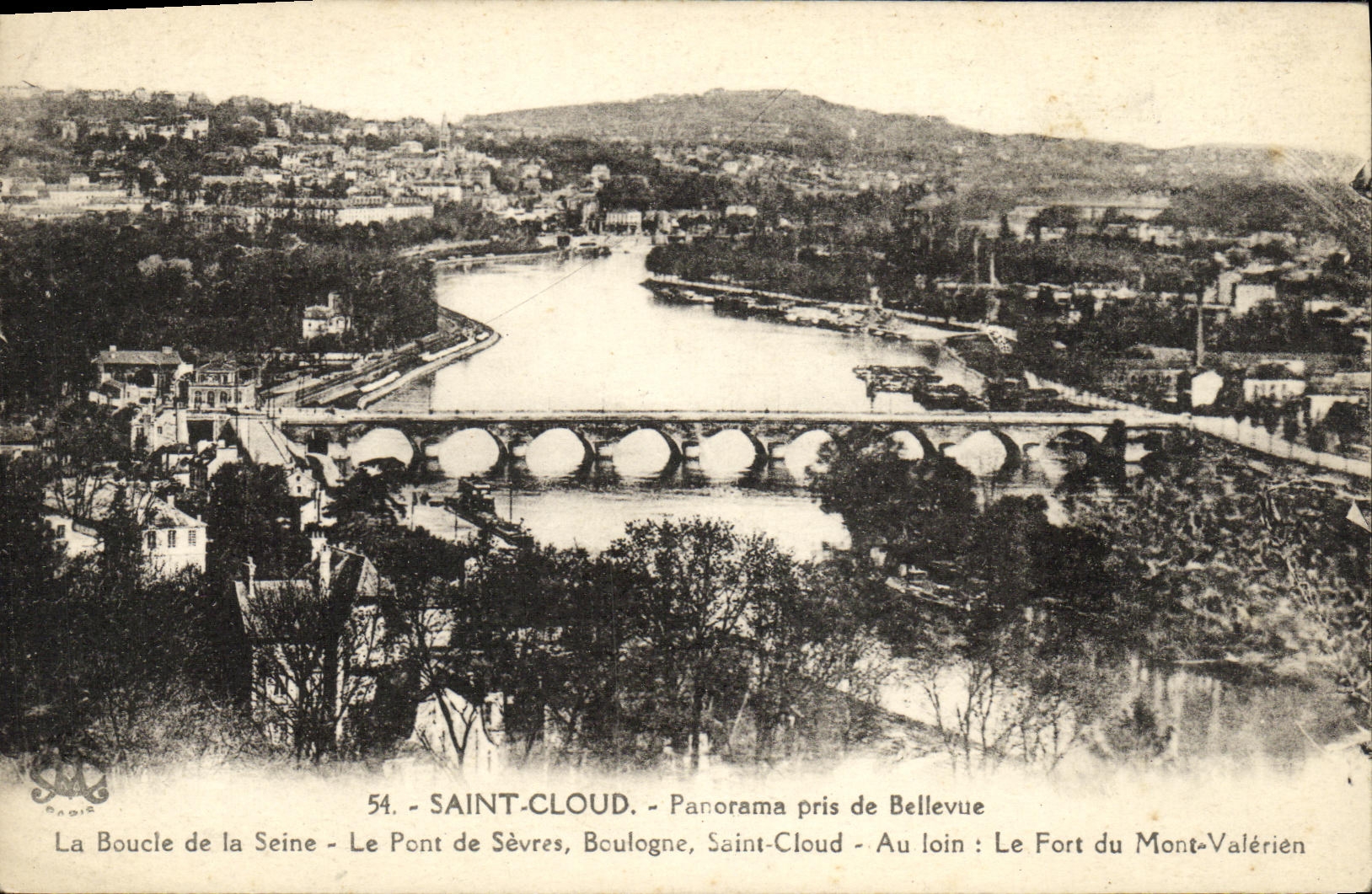 VINTAGE POSTCARD Park of Saint Cloud Panorama Taken of Bellevue