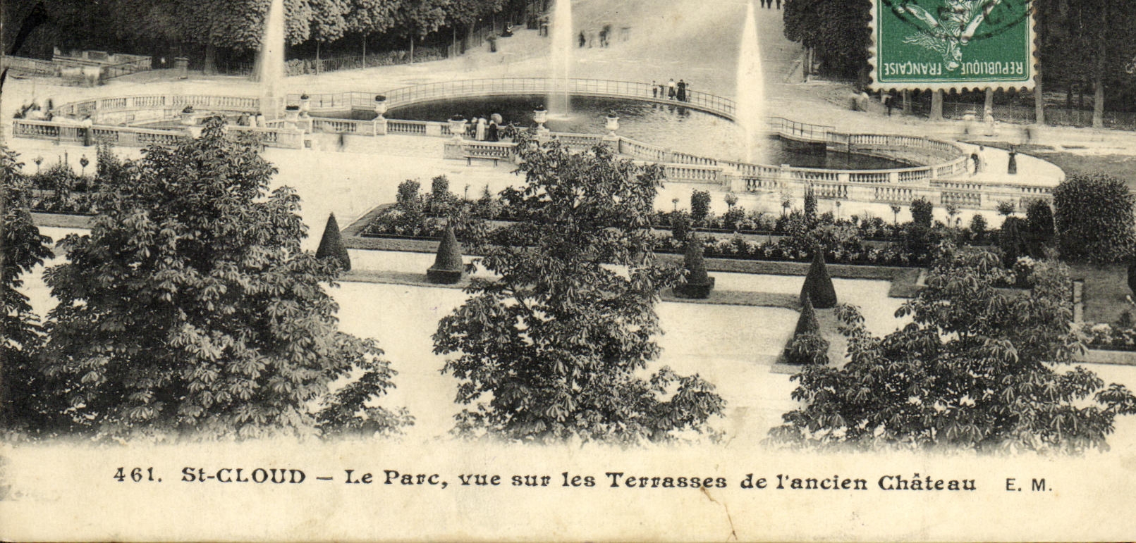 VINTAGE POSTCARD Park of Cloud Saint the Park Seen On the Terraces of L Old Castle