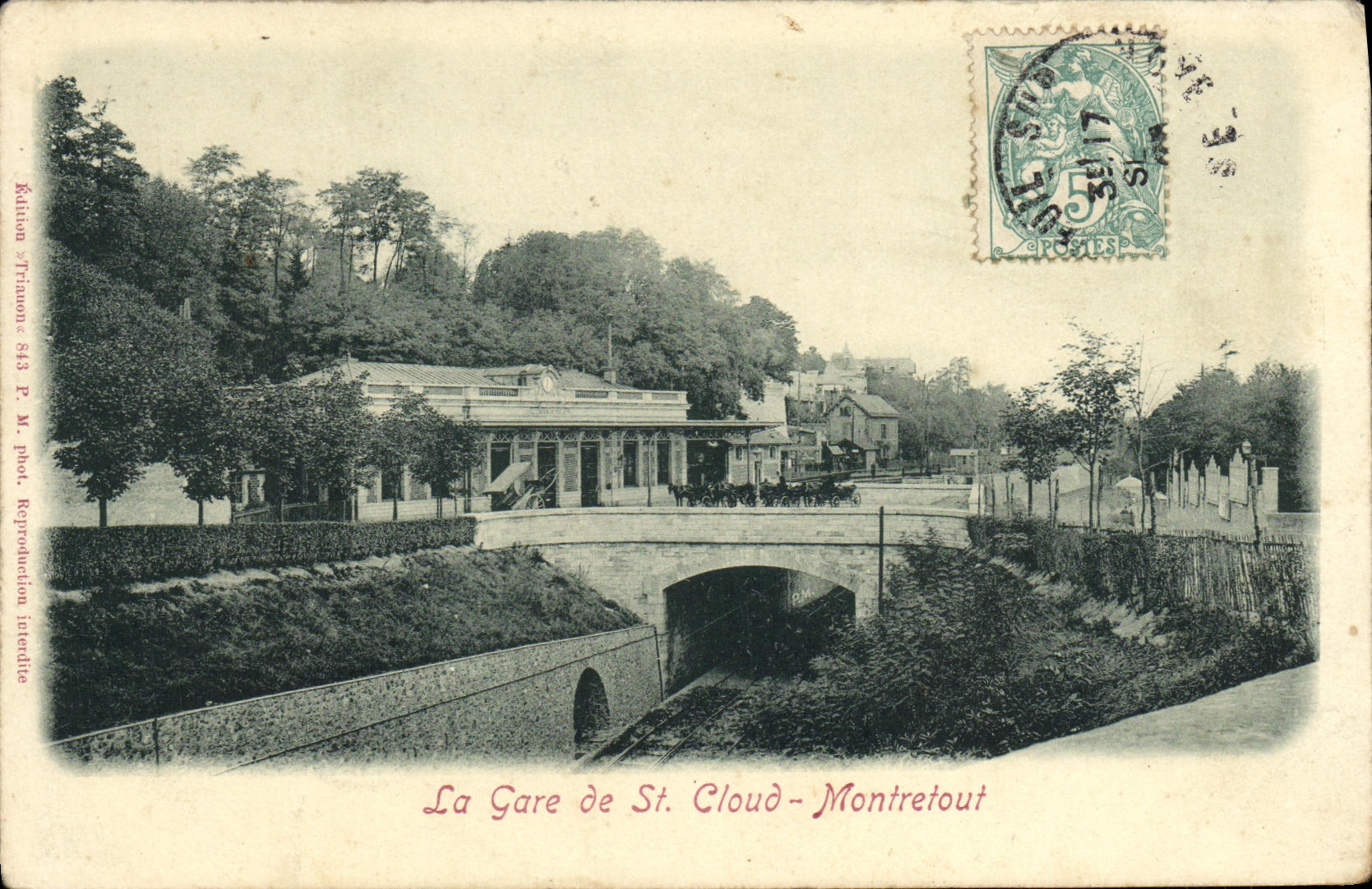 CPA Parc de Saint Cloud La Gare de Montretout