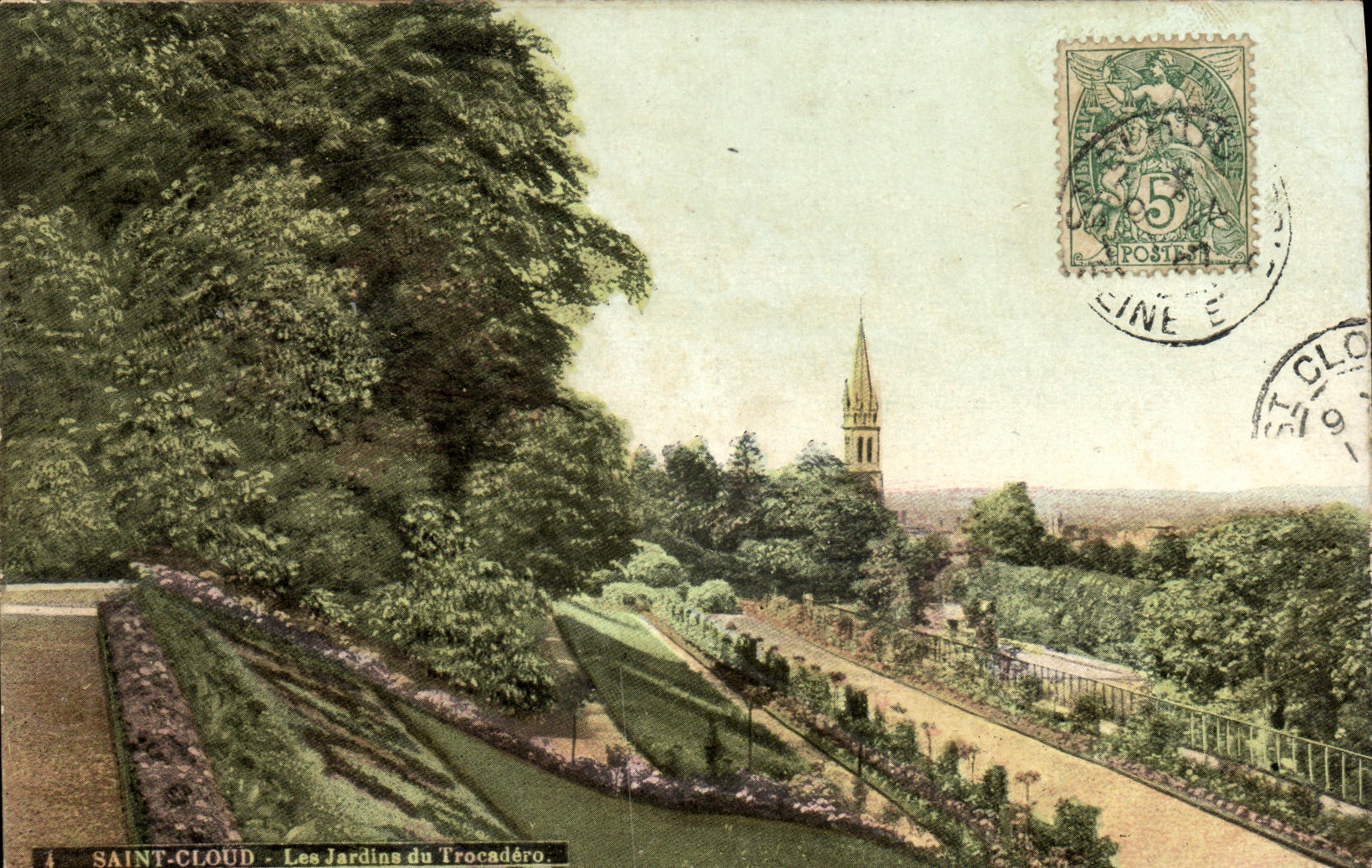 CPA Saint Cloud Les jardins du Trocadero