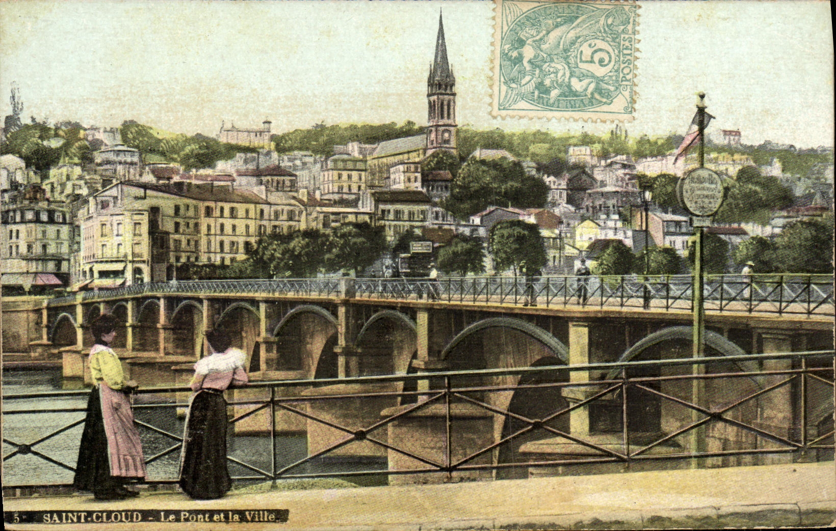 CPA Parc de Saint Cloud Le Pont et la Ville