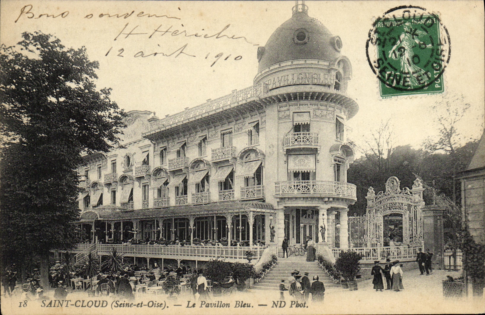 CPA Parc de Saint Cloud Le Pavillon Bleu