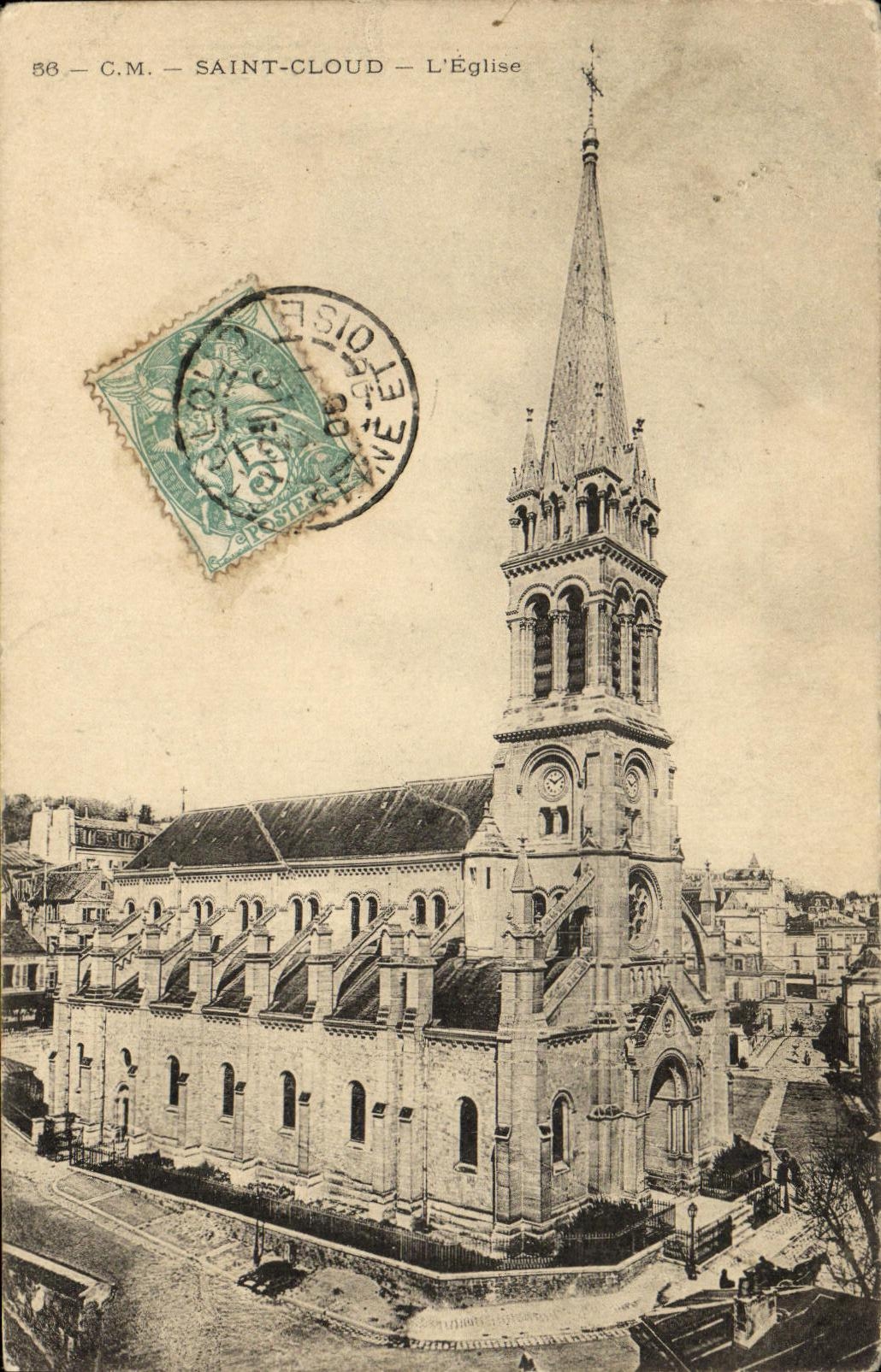 CPA Saint Cloud L Eglise