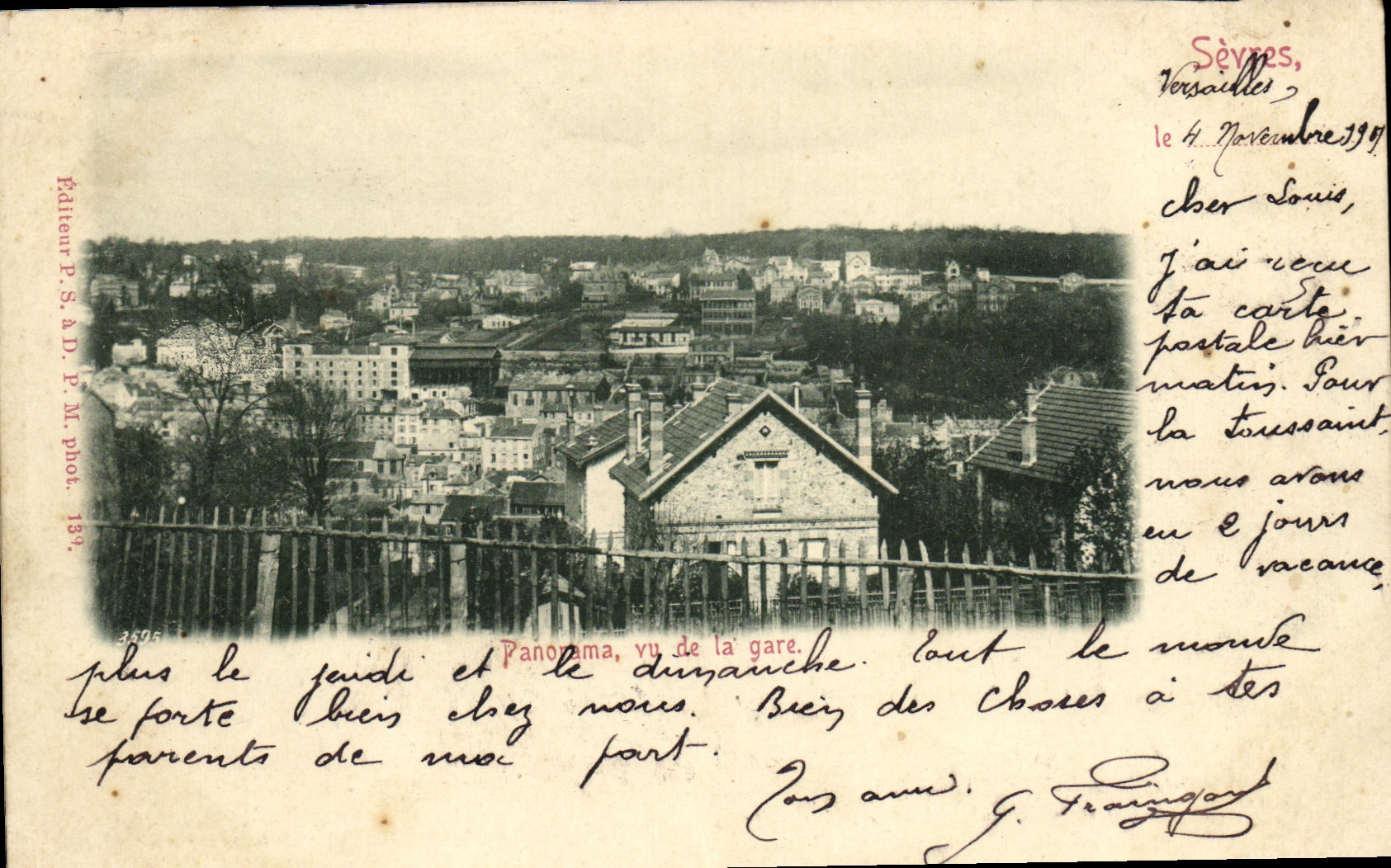 Panorama separado de la POSTAL de la VENDIMIA visto de la estacion