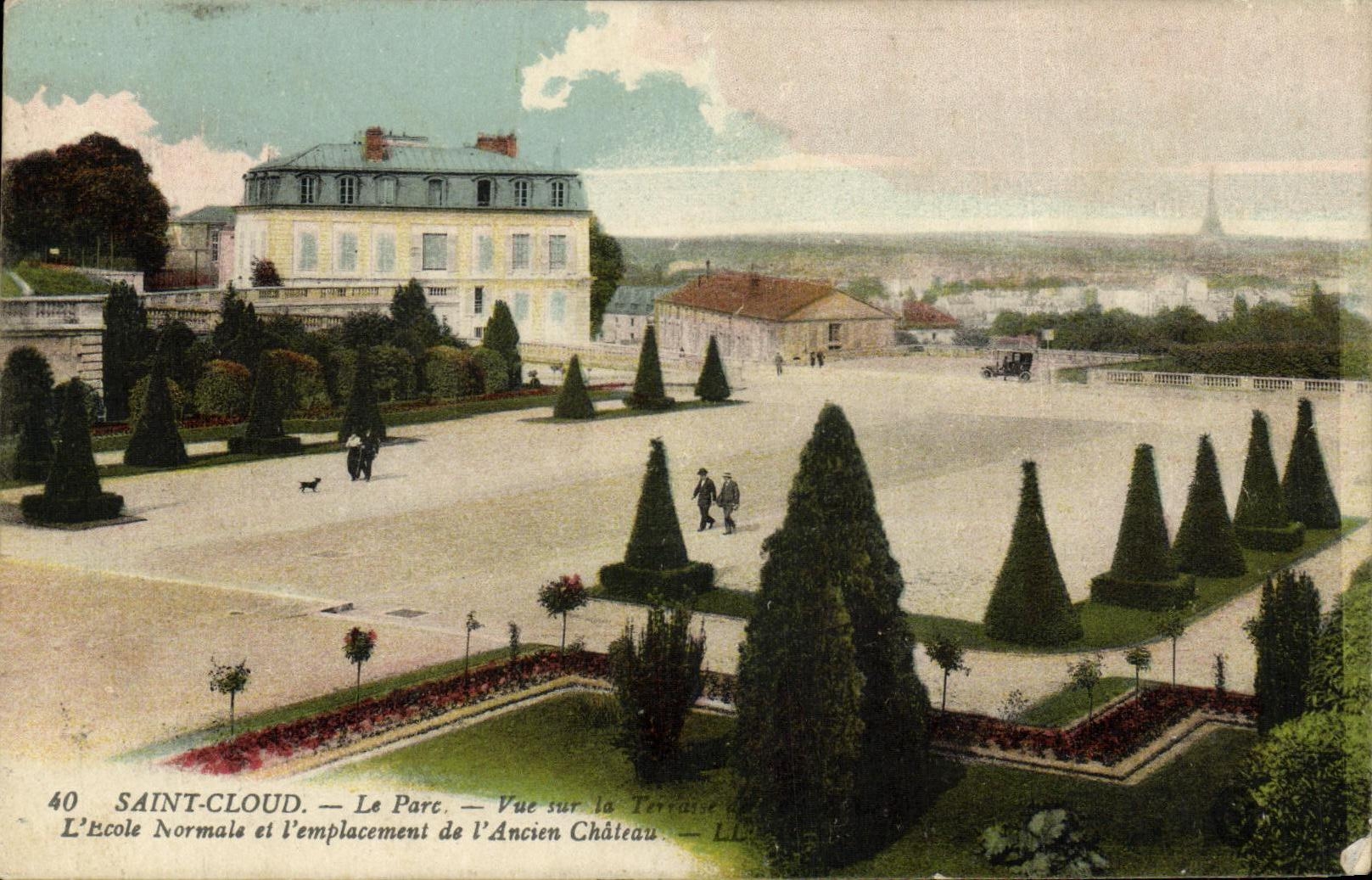 VINTAGE POSTCARD Holy Cloud the Park Seen On the terrace L Teacher training school and L site of L old castle