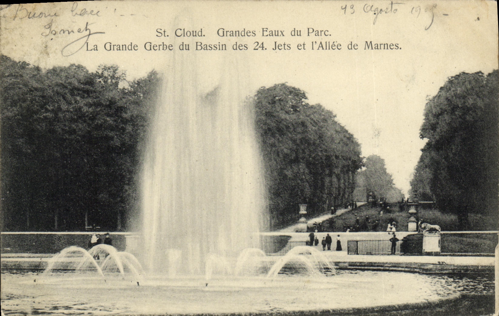 VINTAGE POSTCARD Holy Cloud Large Water of the Park the Large Sheaf of the Basin