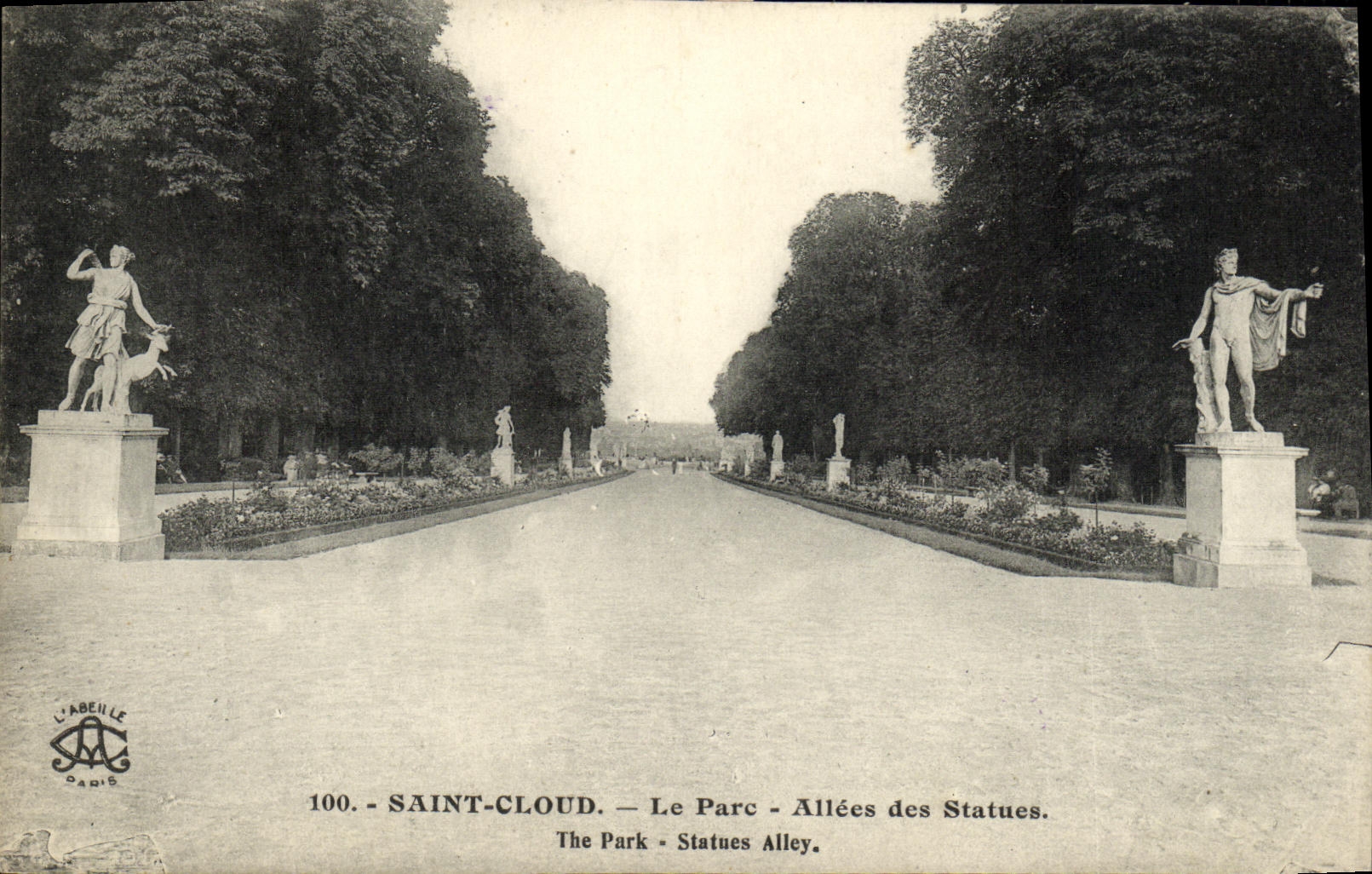 CPA Saint Cloud Le parc Allee des statues