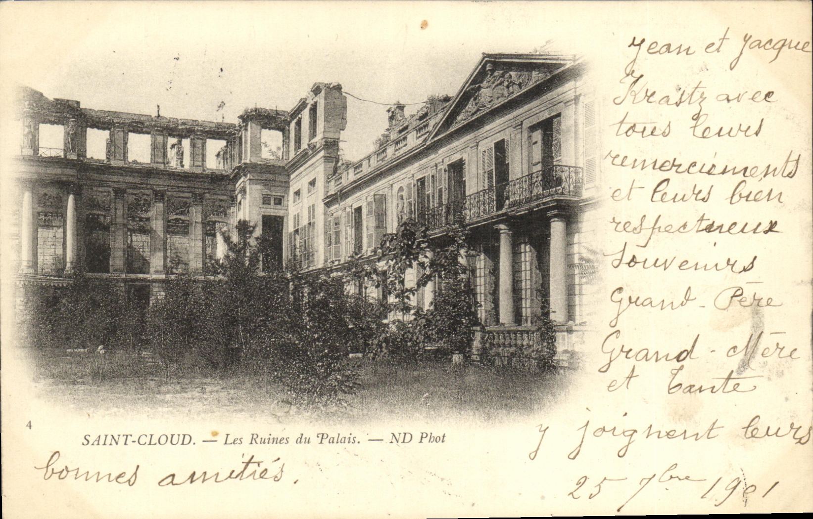 CPA Saint Cloud Les Ruines du Palais