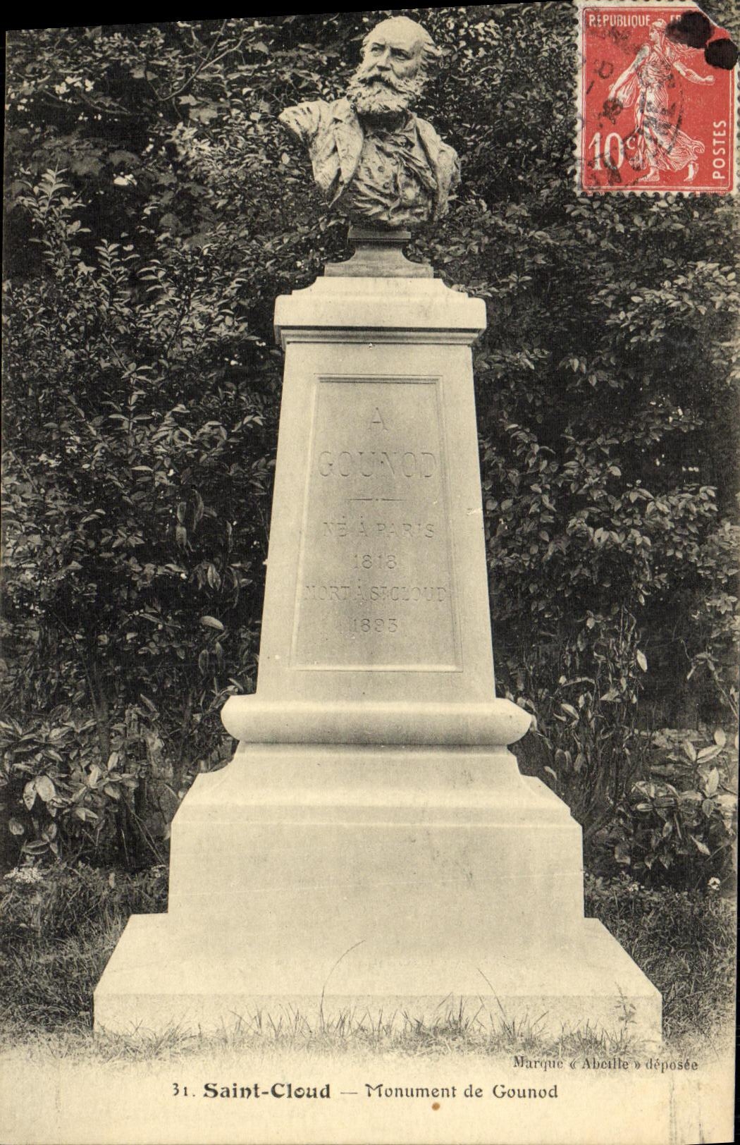CPA Saint Cloud Monument de Gounod