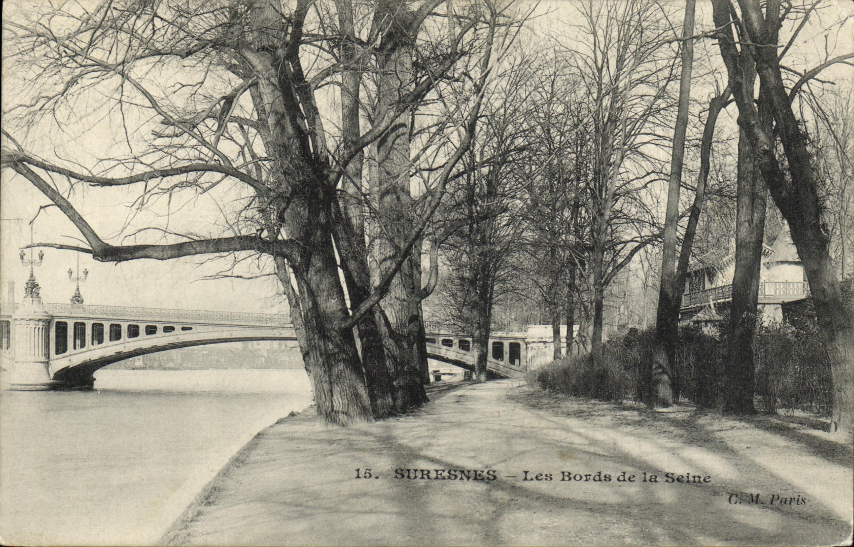 Bordes de Suresnes de la POSTAL de la VENDIMIA del Seine